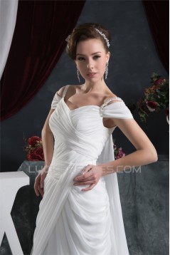 Sheath/Column Chiffon Off-the-Shoulder Wedding Dresses 2030921