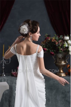 Sheath/Column Chiffon Off-the-Shoulder Wedding Dresses 2030921