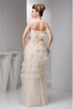 Sheath/Column Strapless Floor-Length Tiered Beautiful Wedding Dresses 2030922