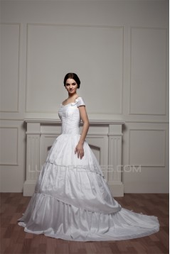 Sleeveless Off-the-Shoulder Satin Taffeta Wedding Dresses 2030929