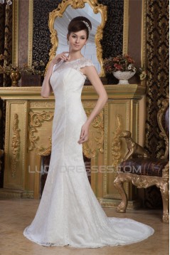 Sleeveless Portrait Satin Lace Mermaid/Trumpet New Arrival Wedding Dresses 2030932