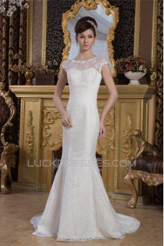 Sleeveless Portrait Satin Lace Mermaid/Trumpet New Arrival Wedding Dresses 2030932