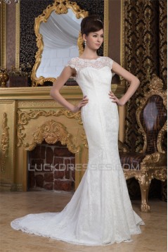 Sleeveless Portrait Satin Lace Mermaid/Trumpet New Arrival Wedding Dresses 2030932