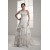 A-Line Strapless Chapel Train Sleeveless Satin Lace Wedding Dresses 2030934