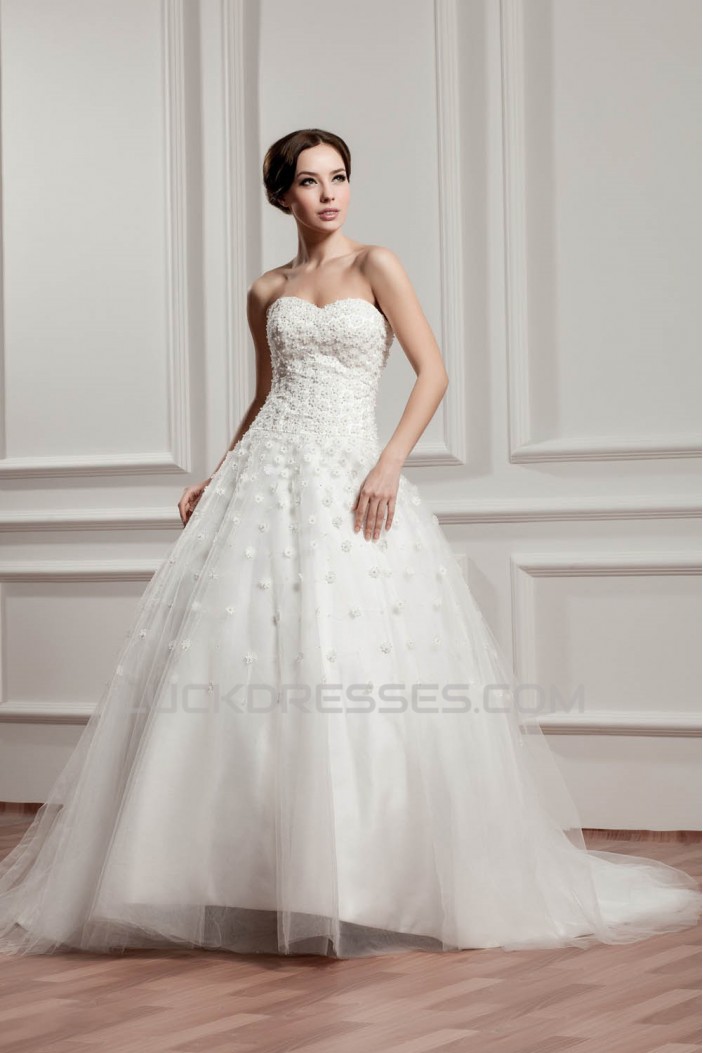 Sleeveless Satin A-Line Sweetheart Most Beautiful Wedding Dresses 2030935