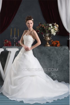 Sleeveless Satin Satin Organza Sweetheart Lace Wedding Dresses 2030943