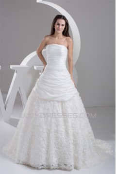 Sleeveless Satin Taffeta Netting Strapless Most Beautiful Wedding Dresses 2030948