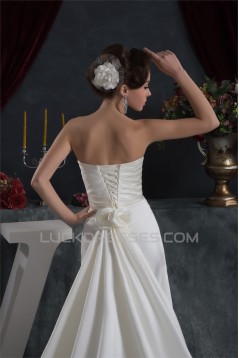 Sleeveless Satin Taffeta Strapless A-Line Sweet Wedding Dresses 2030949