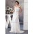 Sheath/Column Strapless Sweep Train Beaded Lace Wedding Dresses 2030950