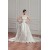 Sleeveless Sheer Satin Fine Netting A-Line Wedding Dresses 2030954