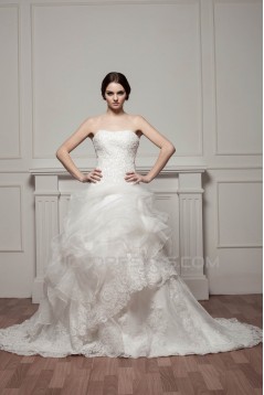 Sleeveless Soft Sweetheart A-Line Lace Wedding Dresses 2030957
