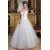 Sleeveless Strapless A-Line Satin Fine Netting Beaded Wedding Dresses 2030960
