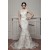Trumpet/Mermaid V-Neck Beaded Lace Wedding Dresses 2030962