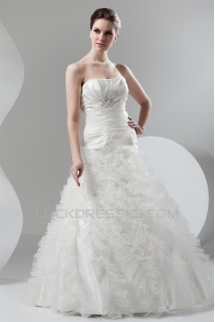 Soft Sweetheart Ball Gown Sleeveless Organza Taffeta Wedding Dresses 2030981