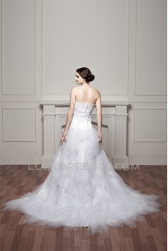 A-Line Strapless Princess Sleeveless Wedding Dresses 2030983