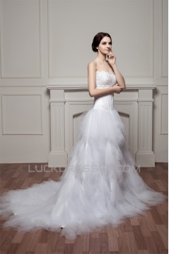A-Line Strapless Princess Sleeveless Wedding Dresses 2030983