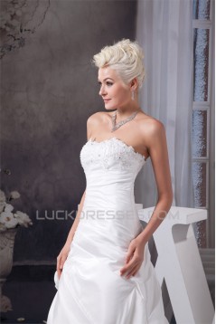 Satin Taffeta A-Line Strapless Wedding Dresses 2030984