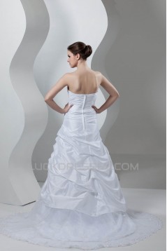 Soft Strapless Sleeveless Court Train Wedding Dresses 2030985