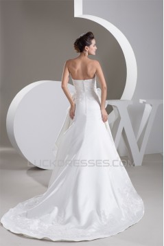 Strapless A-Line Satin Sleeveless Beautiful Wedding Dresses 2030990
