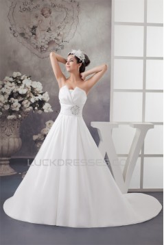 Strapless A-Line Strapless Beaded Wedding Dresses 2030991