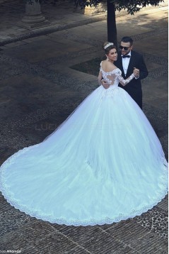 Ball Gown Long Sleeves Lace Wedding Dresses Bridal Gowns 3030011