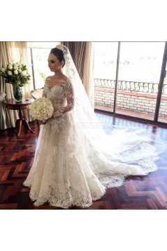 Long Sleeves Lace Wedding Dresses Bridal Gowns 3030034