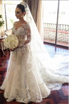 Long Sleeves Lace Wedding Dresses Bridal Gowns 3030034