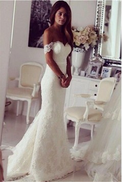 Mermaid Off-the-Shoulder Lace Wedding Dresses Bridal Gowns 3030035