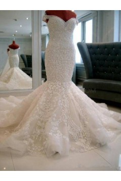 Mermaid Off-the-Shoulder Lace Wedding Dresses Bridal Gowns 3030036