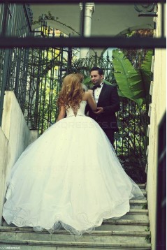 Crystal Tulle Ball Gown Wedding Dresses Bridal Gowns 3030049