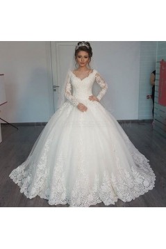 Ball Gown Long Sleeves Lace Wedding Dresses Bridal Gowns 3030073