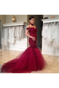 Mermaid Off-the-Shoulder Lace Tulle Wedding Dresses Bridal Gowns 3030078