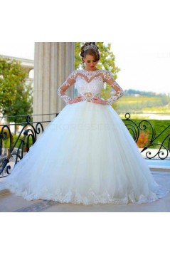 Ball Gown Long Sleeves Lace Wedding Dresses Bridal Gowns 3030080