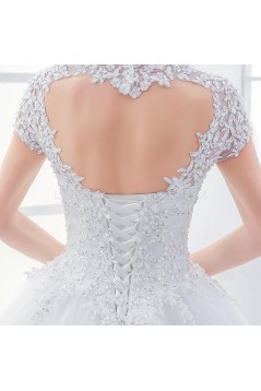 Lace Ball Gown Keyhole Back Sparkly Wedding Dresses Bridal Gowns 3030116