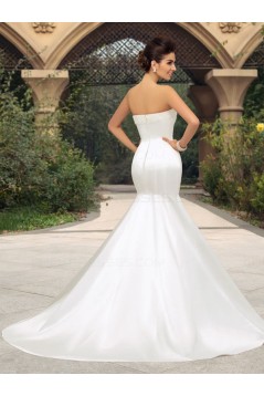 Simple Mermaid Strapless Wedding Dresses Bridal Gowns 3030139