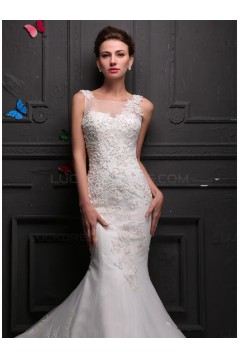 Mermaid Lace Sleeveless Wedding Dresses Bridal Gowns 3030151