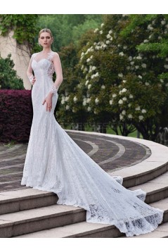 Long Sleeves Lace Open Back Mermaid Wedding Dresses Bridal Gowns 3030162