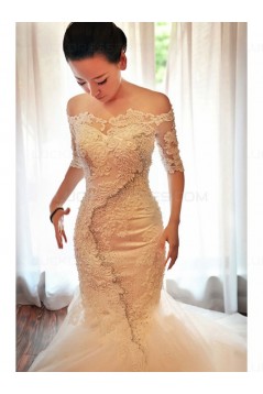 Mermaid Lace Off-the-Shoulder Wedding Dresses Bridal Gowns 3030184