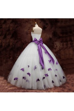 Ball Gown Strapless Purple White Wedding Dresses Bridal Gowns 3030192