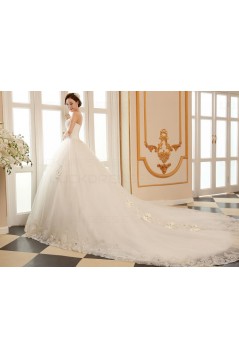 Ball Gown Strapless Lace Crystal Wedding Dresses Bridal Gowns 3030197