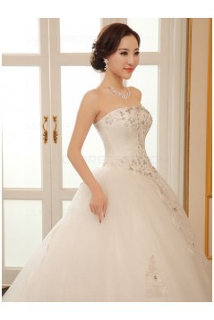 Ball Gown Strapless Lace Crystal Wedding Dresses Bridal Gowns 3030197