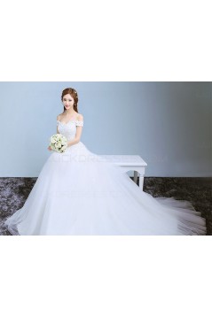 A-Line Off-the-Shoulder Lace Wedding Dresses Bridal Gowns 3030204