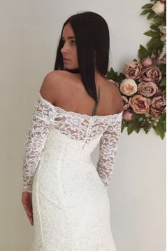 Long Sleeves Lace Off-the-Shoulder Mermaid Wedding Dresses Bridal Gowns 3030212