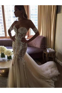 Sexy Off-the-Shoulder Mermaid Sweetheart Lace Wedding Dresses Bridal Gowns 3030221