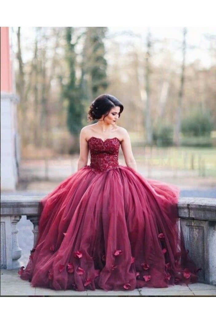 Lace Sweetheart Burgundy Wedding Dresses Bridal Gowns 3030227
