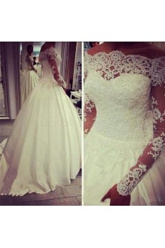 Ball Gown Long Sleeves Off-the-Shoulder Lace Wedding Dresses Bridal Gowns 3030251