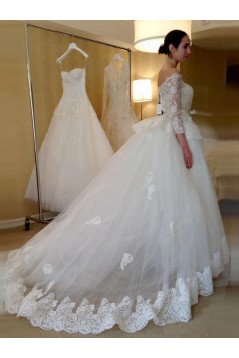 Lace Off-the-Shoulder Long Sleeves Wedding Dresses Bridal Gowns 3030257