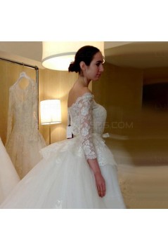 Lace Off-the-Shoulder Long Sleeves Wedding Dresses Bridal Gowns 3030257