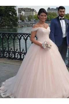 Ball Gown Off-the-Shoulder Lace Tulle Wedding Dresses Bridal Gowns 3030259