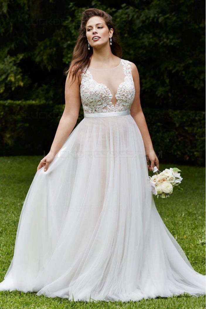 Lace Tulle Plus Size Wedding Dresses Bridal Gowns 3030286